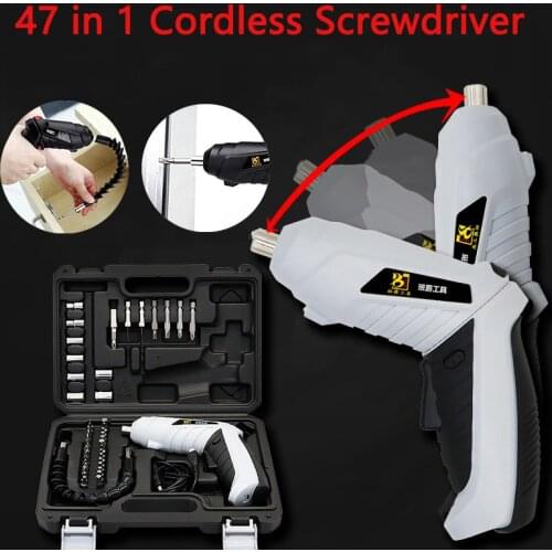 47 in 1 Electric Screwdriver Cordless Drill Bits Rechargeable 3.6V Rotatable Drill Driver Kits Home Improvement DIY Project