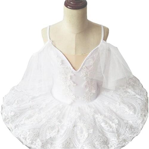 Costume de danse de Ballet professionnel blanc pour filles, robe de ballerine Tutu pour enfants, Costumes de fête sur scène