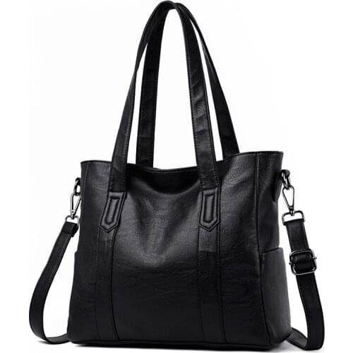 Large Capacity Women Leather Shoulder Bag For Lady Casual Messenger Bag Soft Sheepskin Handbags Female Big Tote Crossbody Bag