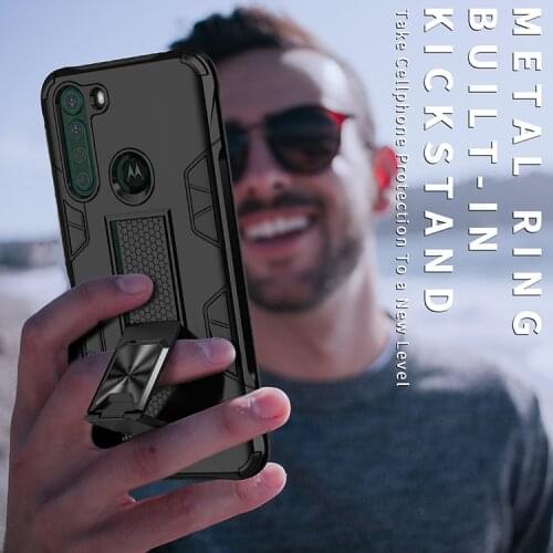 For Moto One Fusion Hyper Case Shockproof Armor Stand Cover For Moto G7 Power E 2020 G Stylus Power Fast G8 Power Lite E6S Cover