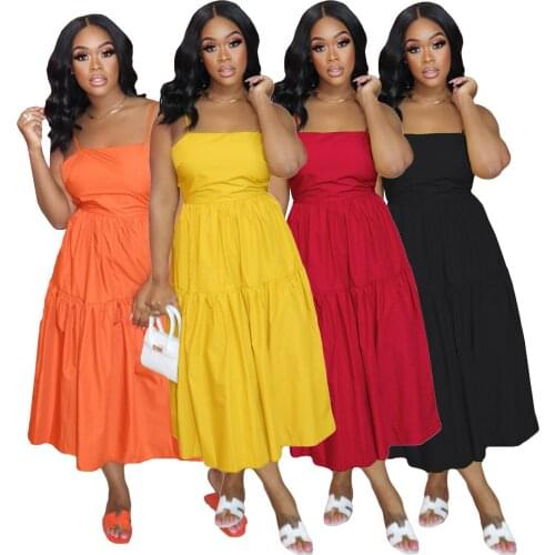 Chiclover Dresses for Women Wholesale Beach Wear Suspender Sexy Lace Up Dress Casual Summer Holiday Loose Dress Dropshipping