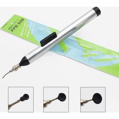Practical Vacuum Sucking Suction Pen Remover Sucker Pump Tweezer Pick Up Remover Tool Solder Desoldering with 3 Suction Headers