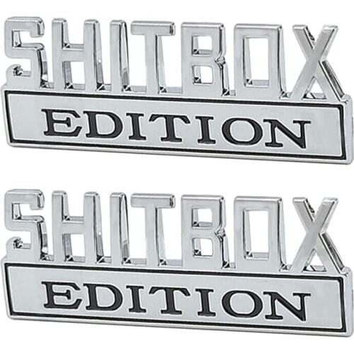 SHITBOX EDITION Emblem Chrome Matte Badges Car Sticker for Car or Trunk Auto Exterior Accessories Car Styling Sticker