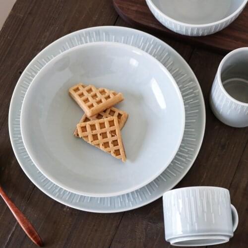 Ceramic Gray Simple Building City Three-dimensional Line Tableware/Western Dish/Coffee Cup