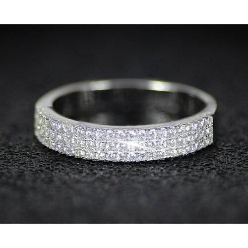 Luxury Women Multilayer Rhinestone Ring Alloy Diamonds Inlaid Double Row Diamonds Finger Ring Wedding Party Jewelry Gift