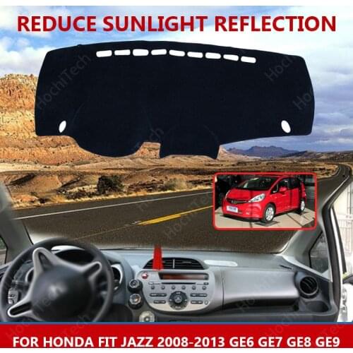 For Honda Fit Jazz 2008-2013 GE6 GE7 GE8 GE9 Dashmats Car-styling Accessories Dashboard Cover Pad Carpet sunshade