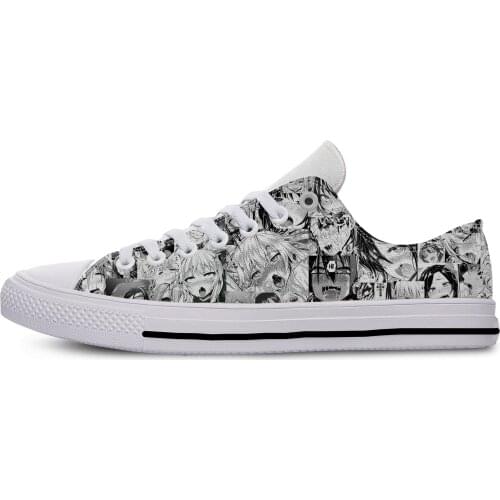 Ahegao face Funny New Arrive Fashion Lightweight Classic Flat Canvas Shoes Men Women Casual Breathable Sneakers