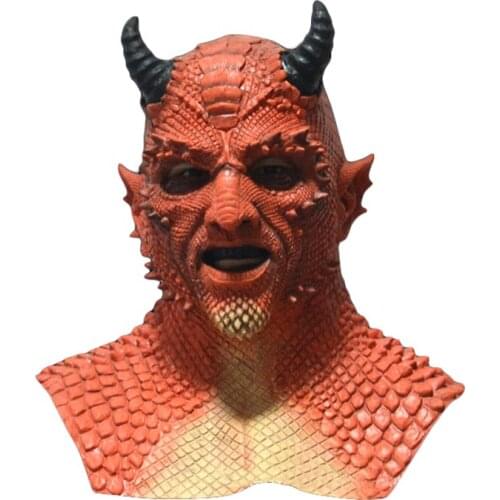 Cosplay Mask Demon Horror Lord Diablo Mask Cosplay Boss Belial Latex Masks Gloves Halloween Carnival Party Costume Props