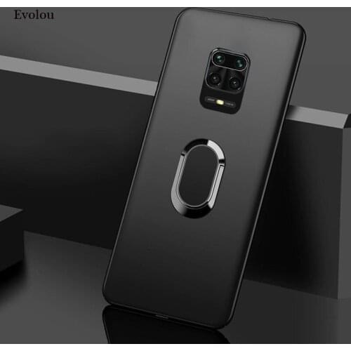 For xiaomi 10 CC9 Pro Case Matte Silicone Soft Finger Ring Magnet Phone Case For Redmi Note 9S Note 9 8 Pro Stent Phone Cover