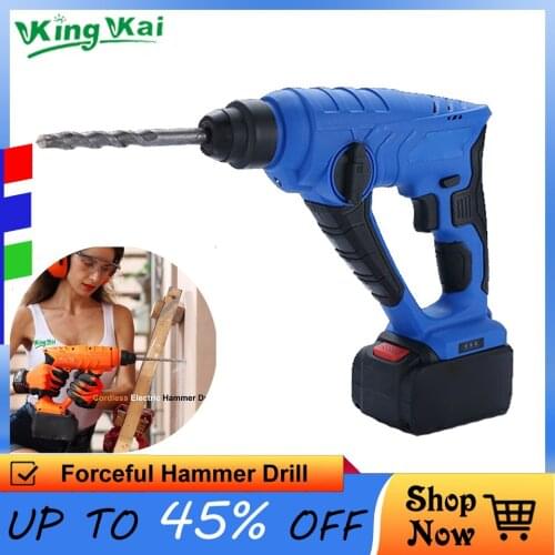 5000 10000mAh Long Duration Hammer Cordless Drill Rechargeable Lithium Battery Multifunctional Electric Hammer Impact Drill