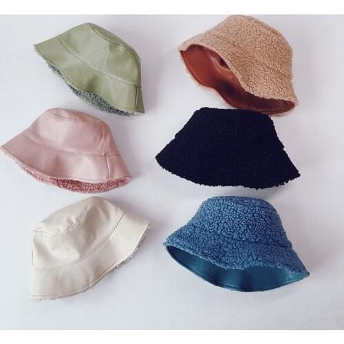 New Winter Baby Hat Wool Knit Reversible Children Beanies Caps Panama Girls Bucket Hat Kids Accessories Boys Fisherman Cap