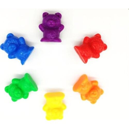 New Children Montessori Toy 1 set Boxed Counting Bear Montessori Educational Cognition Rainbow Matching Game Educational Toy