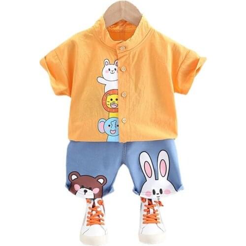 New Summer Baby Boys Clothes Suit Children Cartoon Cotton Shirt Shorts 2Pcs/Sets Toddler Casual Clothing Infant Kids Tracksuits