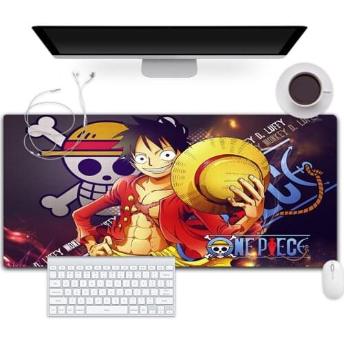 One Piece Mouse Pad Large Anime Luffy Mouse Pad Computer Gamers Non-slip Keyboard Mouse Pad Desktop Game Pad