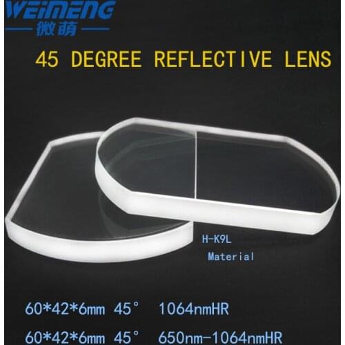 Weimeng Raytools 45 degree laser reflection lens / reflective mirror 60*42*6mm H-K9L plano for cuting welding engraving machine