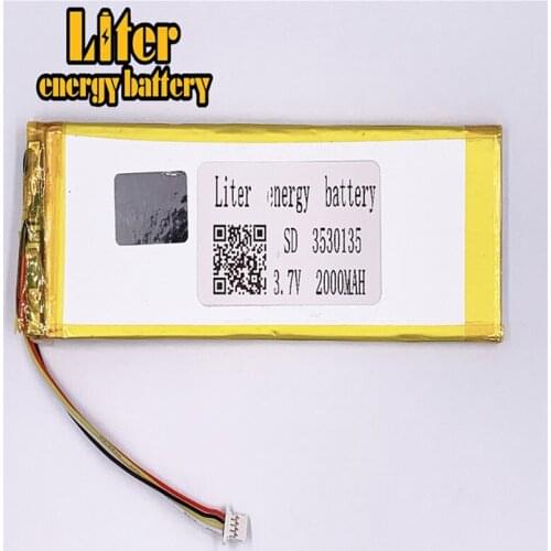Plug 1.0-4P Customized 3.7 V 3530135 2000mah li-polymer battery li polymer battery