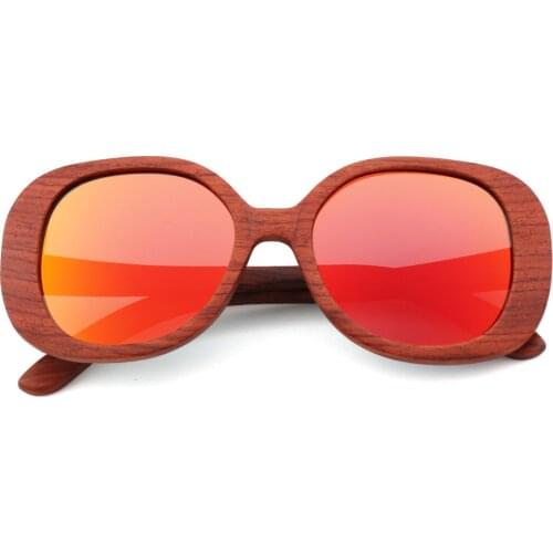 Fashion Oversize Wood Sunglasses For Women and Men, Retro Wooden Polarized Eyewear High Quality UV400 Rosewood