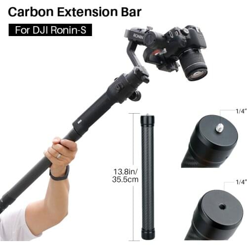 Professional Carbon Fiber Extension Pole Stick 1/4'' 3/8 Thread Stabilizer Rod Monopod for DJI Ronin S Moza Air 2 Zhiyun Crane 2