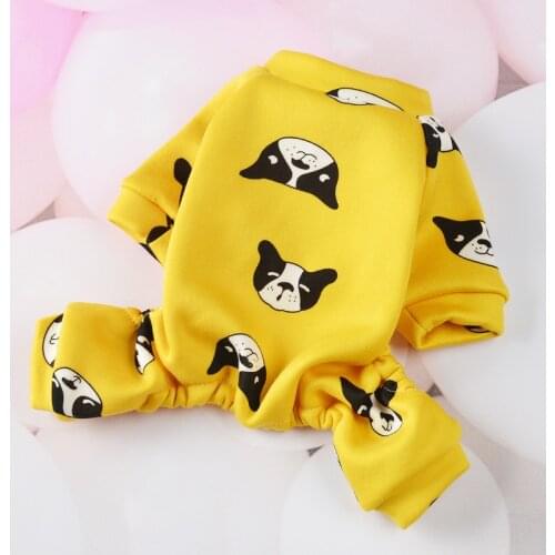 Cozy Dog Pajamas Winter Pet Kawaii Clothes for Small Dogs Four Legs Fleece Warm Jumpsuits for Chihuahua Puppy Overalls Suit