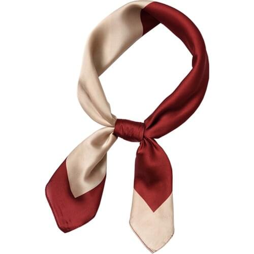 Spring Womens Silk Scarf Square Hijab Headband Design Print Dot Paisley Shawl Wraps Bandanas Foulard Hair Ribbon Handkerchief