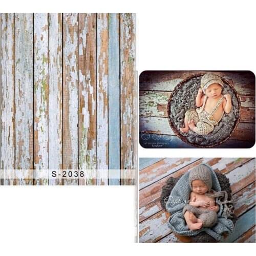DAWNKNOW Retro Wood Wall Vinyl Photography Background Floor New Fabric Flannel Backdrop For Newborn photo studio 2038