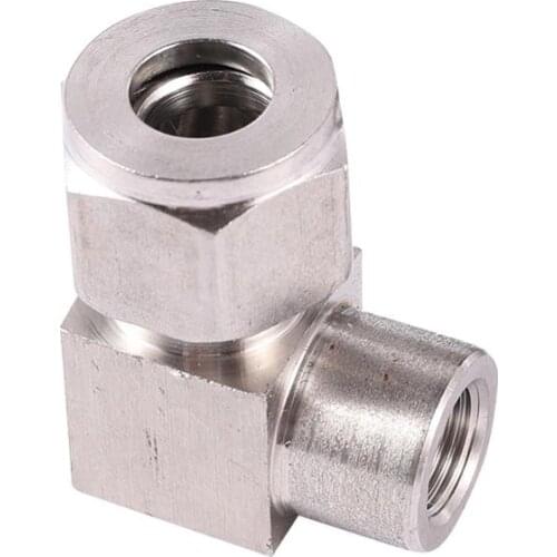 1/8" Female Thread Elbow 304 Stainless Steel Fit 9.52mm OD Tube Coupler Adapter Connector Compression Fitting For Tubing 1 Pc