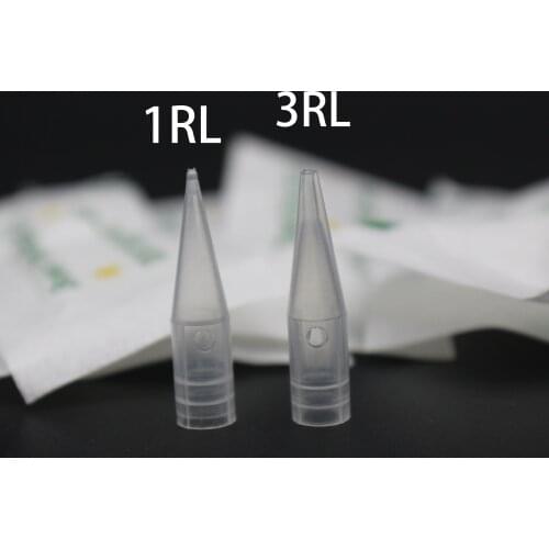 100Pcs Needle Tips Steriled1RL/ 3RL Tattoo Needle Caps Nozzle For Sunshine Giant Sun Tattoo Machine Permanent Makeup Eyebrow Lip