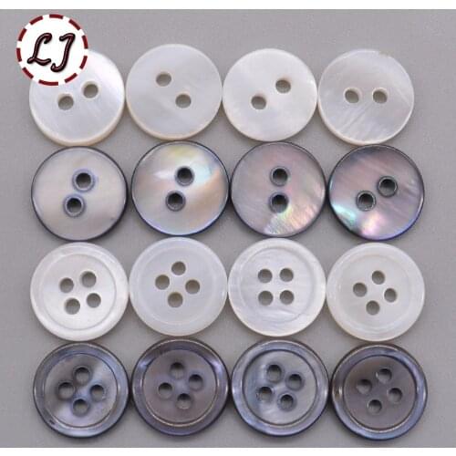 30pcs/lot 12mm white grey Natural Shell Sewing Buttons Color Mother of Pearl MOP Round Shell Button garment Sew Accessories DIY