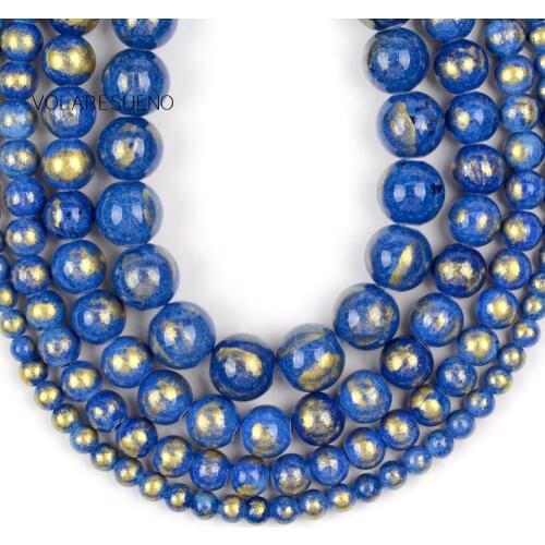 4/6/8/10mm 1Strand Natural Stone Blue Jades Round Beads Loose Spacer Beads For Jewelry Making DIY Bracelet Charms Necklace