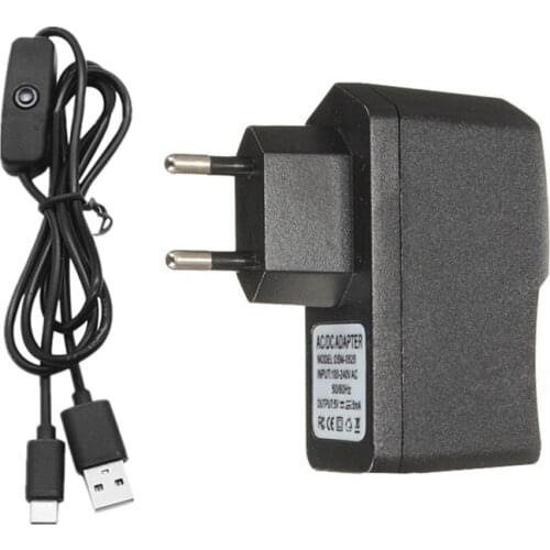 5V 3A 3000mA Power Supply Adapter USB Type-C Charger Cable for Raspberry Pi 4 4B T84C