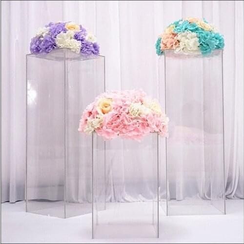 Acrylic wedding props road guide new crystal square road guide party decoration road guide frame bracket vase