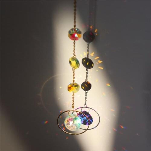 Car Pendant Crystal Wind Chimes Colorful Wind Chimes Ornaments Glass Dream Pretty Gift Car Accessories