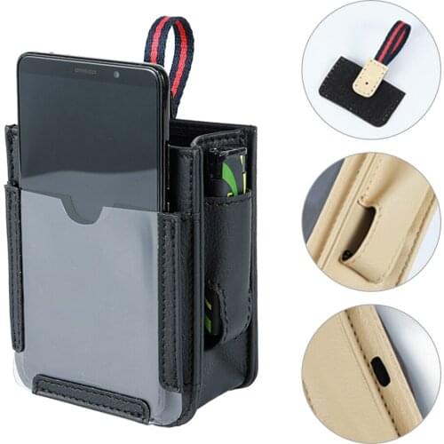 Car Storage Bag Air Vent Multifunctional Strong Automotive Mobile Leather Storage Pouch 4 Pockets Organizer Car Accessories