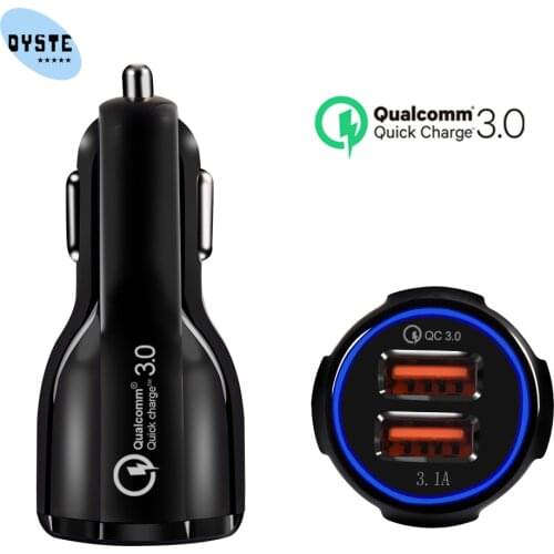 3.1A Car Micro USB Charger Quick Charge 3.0 Mobile Phone Charger 2 Port USB Fast Car Charger for iphone ios Android Phone QC 3.0