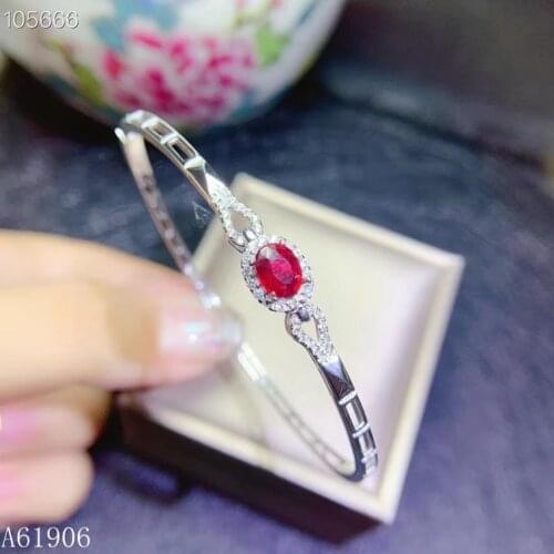 KJJEAXCMY boutique jewelry 925 sterling silver inlaid natural ruby female bracelet support detection luxury