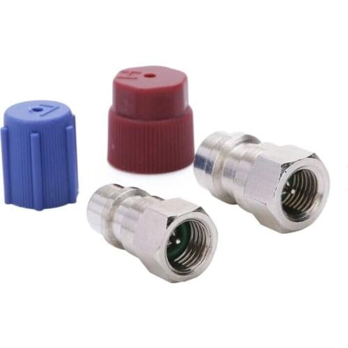 Quick Disconnect A/C Charging Port Adapter Valve Air Condition Filling Fitting Port