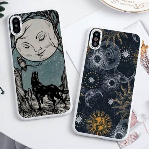 Witches moon Tarot Mystery totem Phone Case Candy Color White for iPhone 11 pro XS MAX 8 7 6 6S Plus X 5S SE 2020 XR