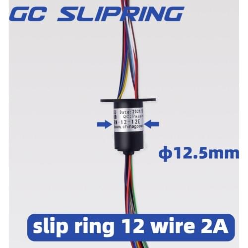 SlipringElectric slip ring 12 rings, each ring current 2a, diameter 12.5mm PTZ slip ring stay plate slip ringSRM-12-12E