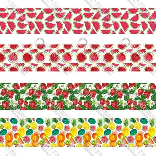 Fruit Series Lanyard Ribbon Double Printed Sided Printing Mobile Phone Rope/ Key Lanyards Neck Strap Keychain 10-38MM50 Yards