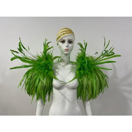 Headdress flower carnival party Feather headdress flower Stage performance Feather clothing Shoulder flowers