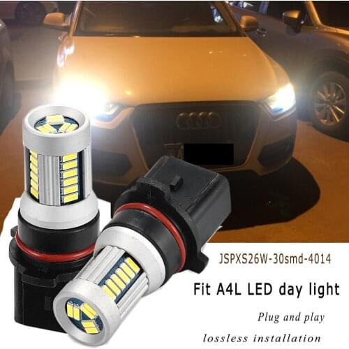 JSTOP A4L car led Day Light high quality PSX26W No error canbus Daytime bulbs 6000k 4014smd 500lm 12V lamp Daytime Running Light