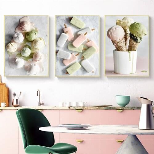 Nordic Delicious Ice Cream Canvas Painting Posters And Prints Wall Pictures For Kitchen Baking Coffee Shop Wall Art Home Decor