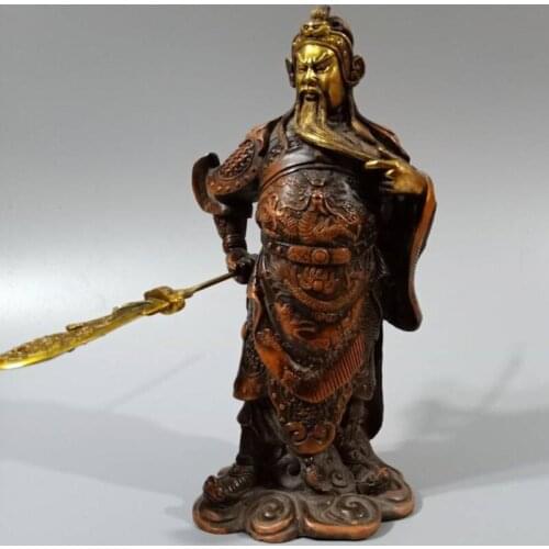 China brass Martial arts god of wealth guanyu crafts statue