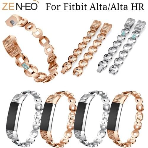 Classic Rhinestone Bracelet For Fitbit Alta/Alta HR wrist Band Stainless Steel replacement for Fitbit Alta HR Watchband strap