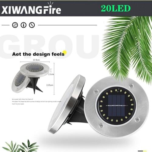 Solar Lawn Lamp 20LED Multi-color Optional Stainless Steel Outdoor New Lawn Lamp Garden Light Decoration Rainproof Floor Lamp