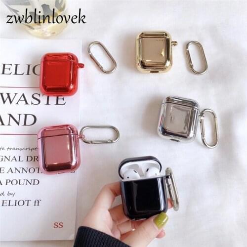 Fashion plating luxury rose gold hard case for airpods 1 2 pro 3 box charging soft wireless bluetooth headset protective cover