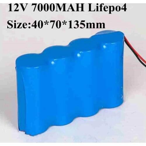 Powerful 7000mAh Lifepo4 4s 12.8V Battery Bateria 7ah 12v Battery with BMS 100w 12v Solar Panel 250w Starter Motor Engine Led