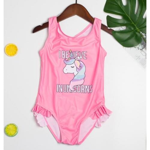 Girls one piece unicorn swimsuit summer 2019 new fashion pink swimwear for baby girls cute beach wear unicorn swimsuit g51-jx3