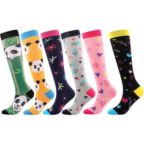 Original New Compression Stockings Varicose Veins Suitable For Diabetes Relieve Pain Cycling Socks Sports Socks Printed Animals