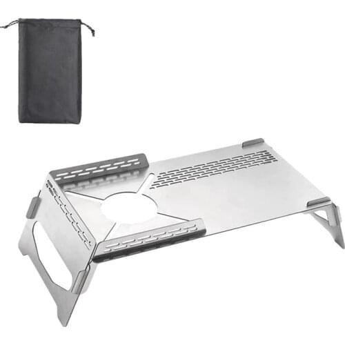 Portable Camping Table Heat Shield Gas Stove Stand Windshield Camping Stove Folding Table Gas Burners Accessories